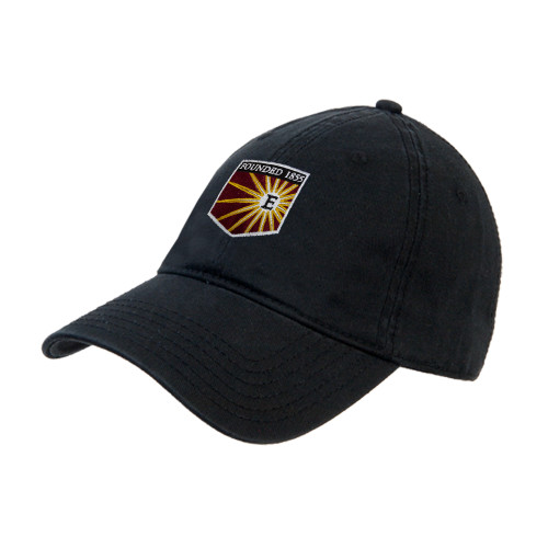  Black Unstructured Adjustable Low Profile Hat - Shield