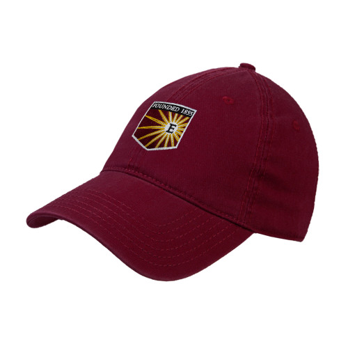  Maroon Unstructured Adjustable Low Profile Hat - Shield