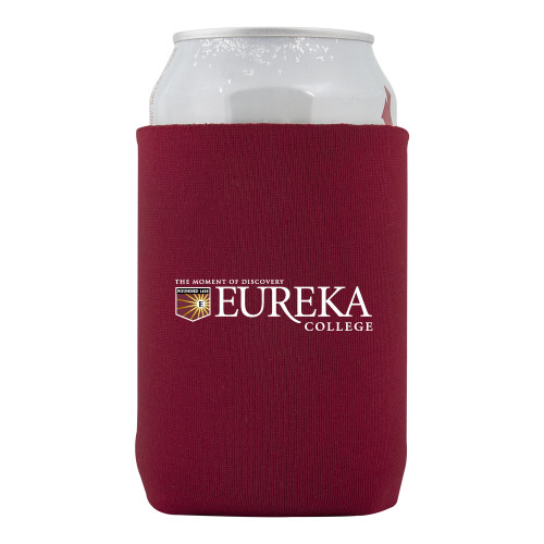  Neoprene Maroon Can Holder - Eureka College w/ Shield