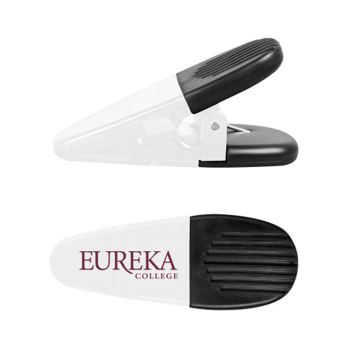  White Crocodile Clip/Magnet - Wordmark