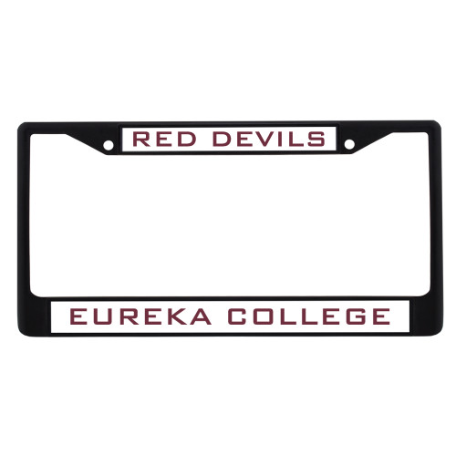  Metal License Plate Frame in Black - Red Devils