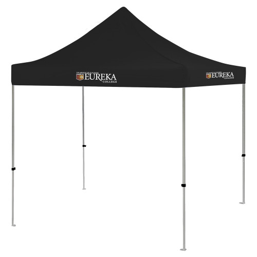  9 ft x 9 ft Black Tent - Eureka College w/ Shield
