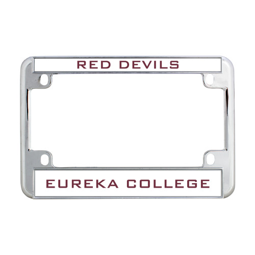  Metal Motorcycle License Plate Frame in Chrome - Red Devils