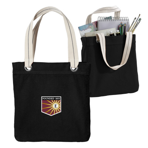  Allie Black Canvas Tote - Shield