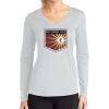 Thumbnail image for  Womens White Performance Long Sleeve V Neck Shirt