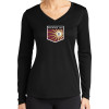 Thumbnail image for  Womens Black Performance Long Sleeve V Neck Shirt
