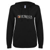 Thumbnail image for  ENZA Womens Black V Notch Raw Edge Fleece Hoodie