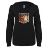 Thumbnail image for  ENZA Womens Black V Notch Raw Edge Fleece Hoodie