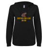 Thumbnail image for  ENZA Womens Black V Notch Raw Edge Fleece Hoodie