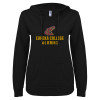 Thumbnail image for  ENZA Womens Black V Notch Raw Edge Fleece Hoodie