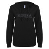 Thumbnail image for  ENZA Womens Black V Notch Raw Edge Fleece Hoodie