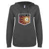 Thumbnail image for  ENZA Womens Dark Heather V Notch Raw Edge Fleece Hoodie