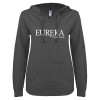 Thumbnail image for  ENZA Womens Dark Heather V Notch Raw Edge Fleece Hoodie