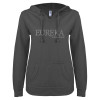 Thumbnail image for  ENZA Womens Dark Heather V Notch Raw Edge Fleece Hoodie