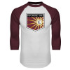 Thumbnail image for  White/Maroon Raglan Baseball T Shirt