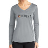 Thumbnail image for  Womens Grey Performance Long Sleeve V Neck Shirt