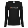 Thumbnail image for  Womens Black Long Sleeve V Neck Tee 