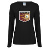Thumbnail image for  Womens Black Long Sleeve V Neck Tee 