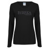 Thumbnail image for  Womens Black Long Sleeve V Neck Tee 