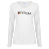 Thumbnail image for  Womens White Long Sleeve V Neck Tee