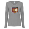 Thumbnail image for  Womens Grey Long Sleeve V Neck Tee 