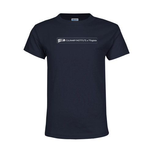  Youth Navy T Shirt - Culinary Institute of Virginia - Flat