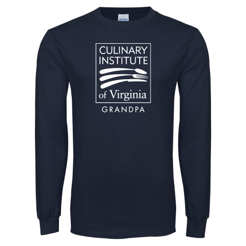 Navy Long Sleeve T-Shirt - Culinary Institute of Virginia - Grandpa