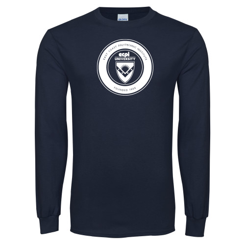  Navy Long Sleeve T-Shirt - ECPI University Seal