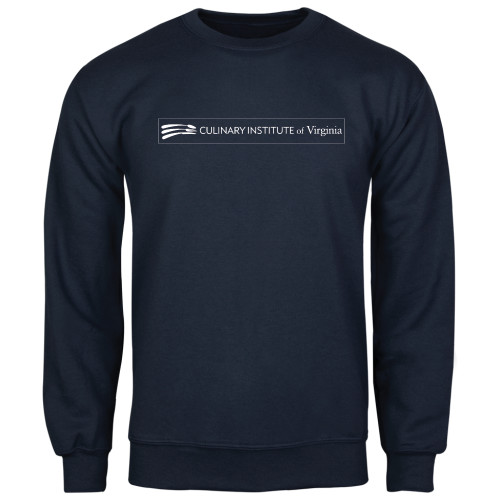  Navy Fleece Crew - Culinary Institute of Virginia - Flat