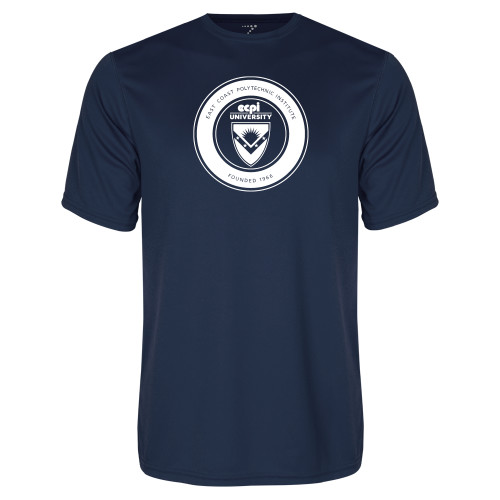  Navy Performance Tee - ECPI University Seal
