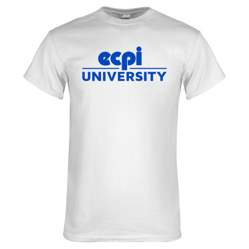  White T Shirt - ECPI University Stacked