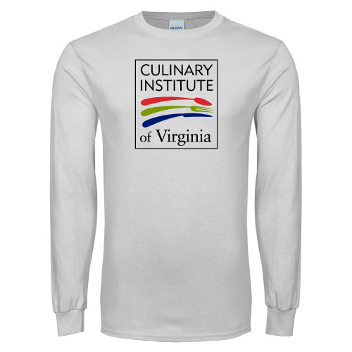  White Long Sleeve T Shirt - Culinary Institute of Virginia