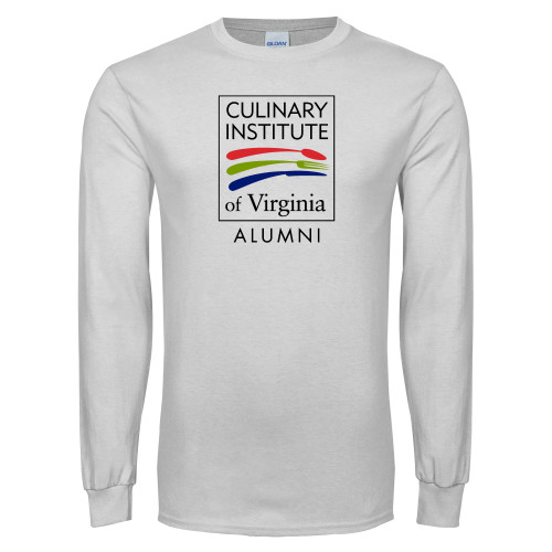  White Long Sleeve T Shirt - Culinary Institute of Virginia - Alumni