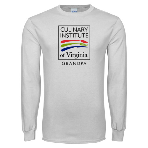  White Long Sleeve T Shirt - Culinary Institute of Virginia - Grandpa