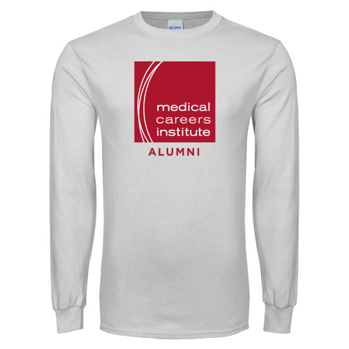  White Long Sleeve T Shirt - Medical Careers Institute - Alumni