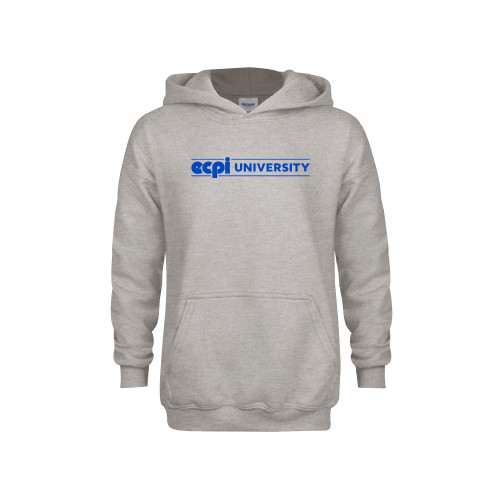  Youth Grey Fleece Hood - ECPI University Flat