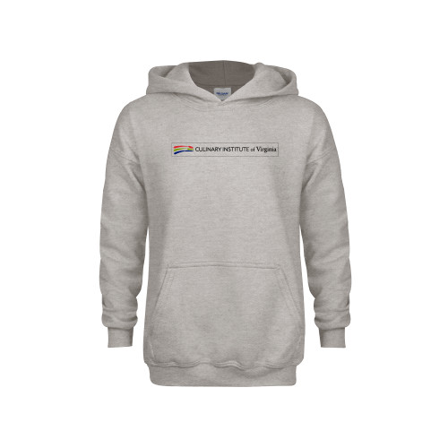  Youth Grey Fleece Hood - Culinary Institute of Virginia - Flat