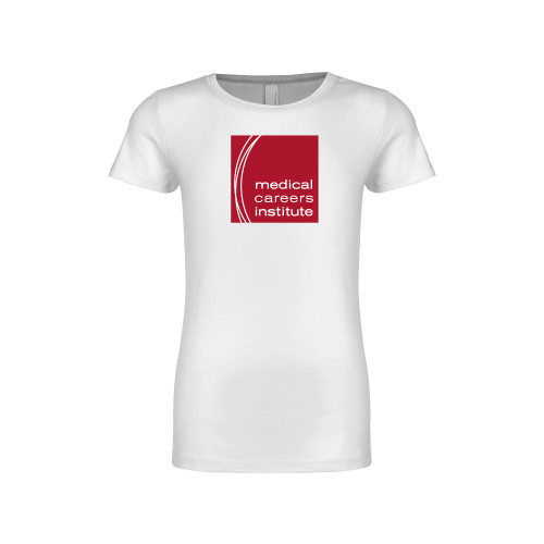  Next Level Girls White Fashion Fit T Shirt - Medical Careers Institute