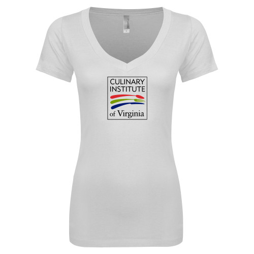  Next Level Womens White Ideal V Tee - Culinary Institute of Virginia