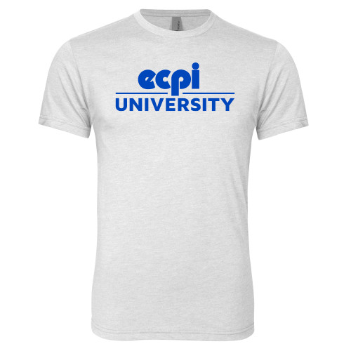  Next Level Heather White Triblend Tee - ECPI University Stacked