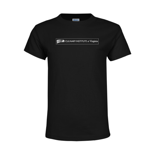  Youth Black T Shirt - Culinary Institute of Virginia - Flat