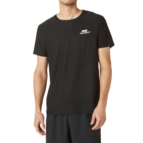 Beyond Yoga Mens Darkest Night Featherweight Always Beyond Short Sleeve Tee  - ECPI University Stacked