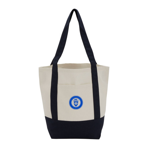  Mini Black Recycled 8oz Cotton Canvas Tote - ECPI University Seal
