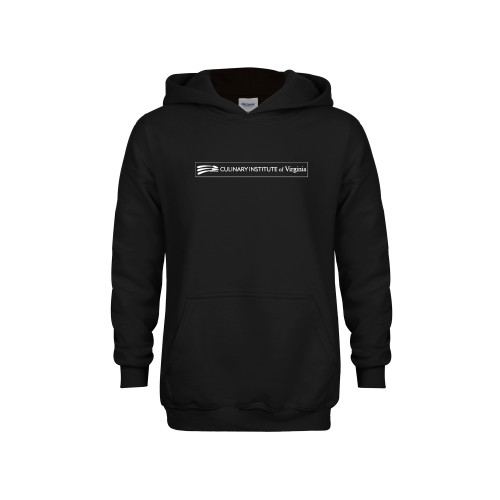  Youth Black Fleece Hoodie - Culinary Institute of Virginia - Flat