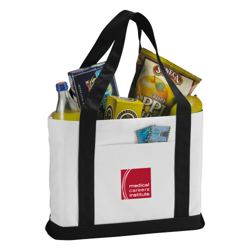  Contender White/Black Canvas Tote - Medical Careers Institute