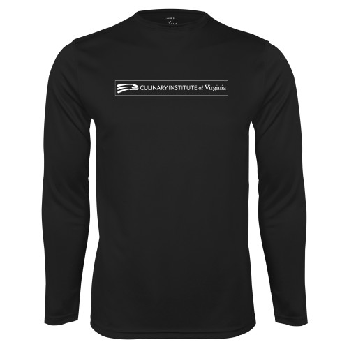  Black Performance Long Sleeve Shirt - Culinary Institute of Virginia - Flat