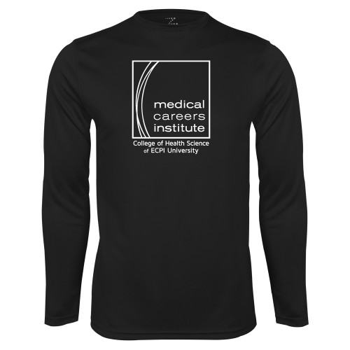  Black Performance Long Sleeve Shirt - Medical Careers Institute - ECPI Tag