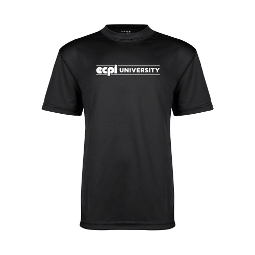  Youth Performance Black Tee - ECPI University Flat