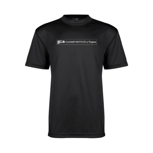  Youth Performance Black Tee - Culinary Institute of Virginia - Flat