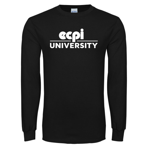  Black Long Sleeve T Shirt - ECPI University Stacked